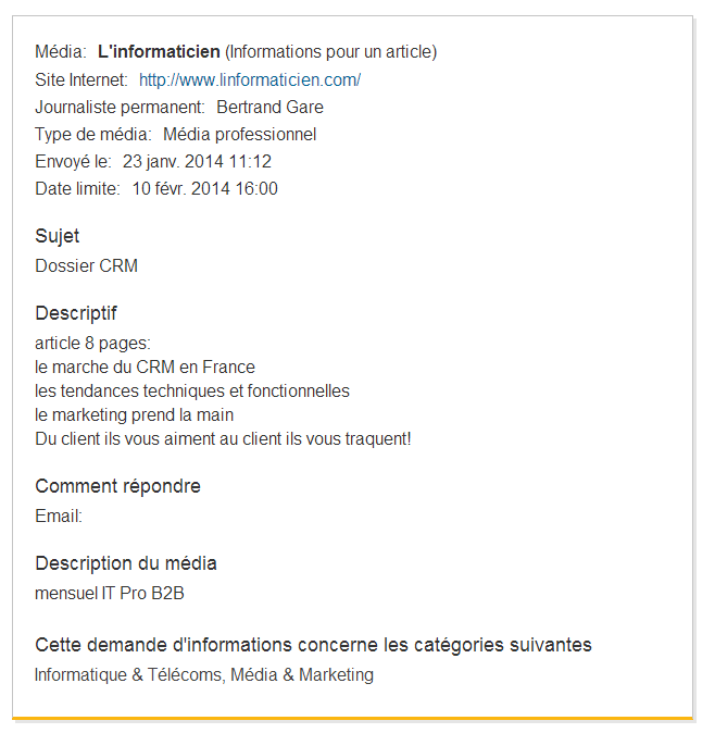 Image for Journalist viewing other enquiries