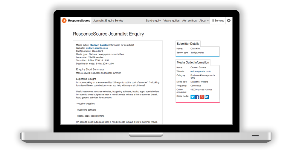 Image for Journalist fill out the simple request form